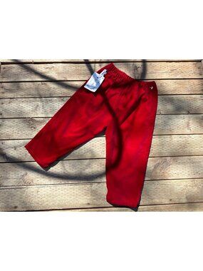 Vtg Bebe Chic Red Cotton Velvet Trousers Pants Sz XL (Babies) NWT